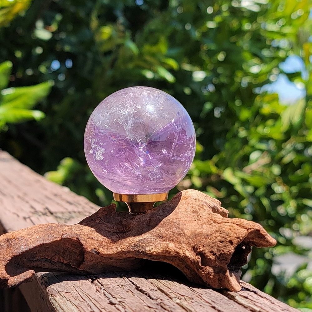 NEW 2.125" (54MM) BRAZILIAN AMETHYST PHANTOM SPHERE